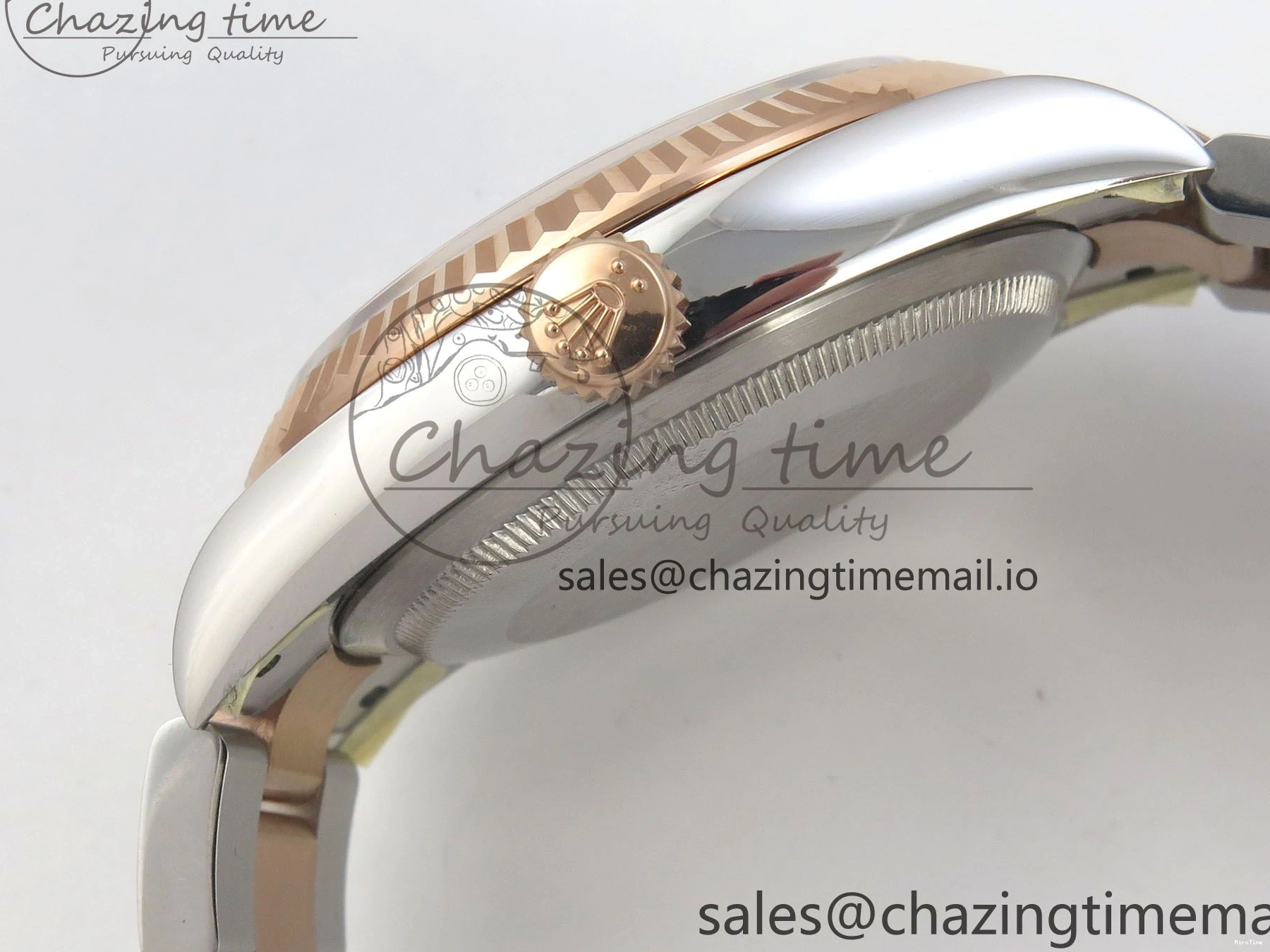 MiroTime 0426 FastDry DateJust 36 SS RG ARF 1:1 Best Edition 904L Steel White MOP Diamonds Dial on Oyster Bracelet SH 57